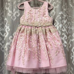 American Princess Pink Embroidered Dress with Gold Accents Size 3T